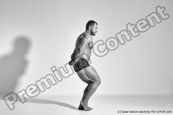 Underwear Man White Moving poses Muscular Short Brown Dynamic poses Academic